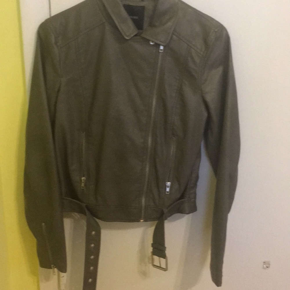 Grey leather jacket